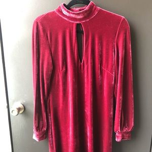 Red velvet dress